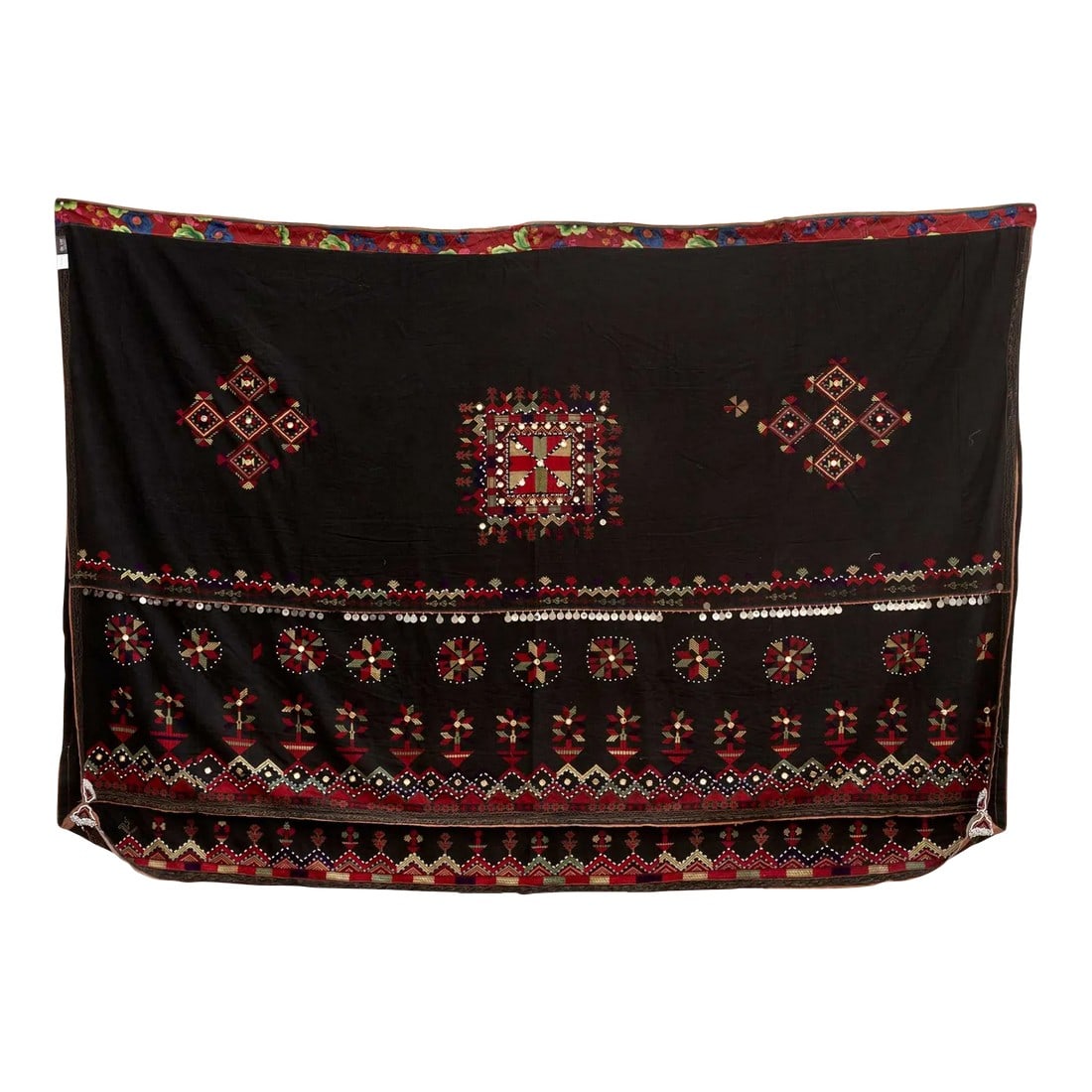 Antique Nomadic Mangal Wedding Shawl: This fabulous antique Kohistani shawl whispers stories of the Mangal people, inhabiting the borderlands of eastern Afghanistan and western Pakistan. This antique shawl was Traditionally worn by women