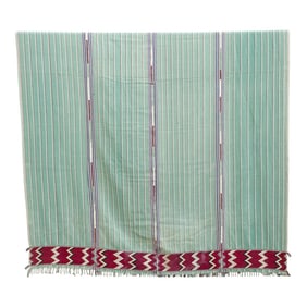Mid-Century Sea Foam Green Mayan Coverlet