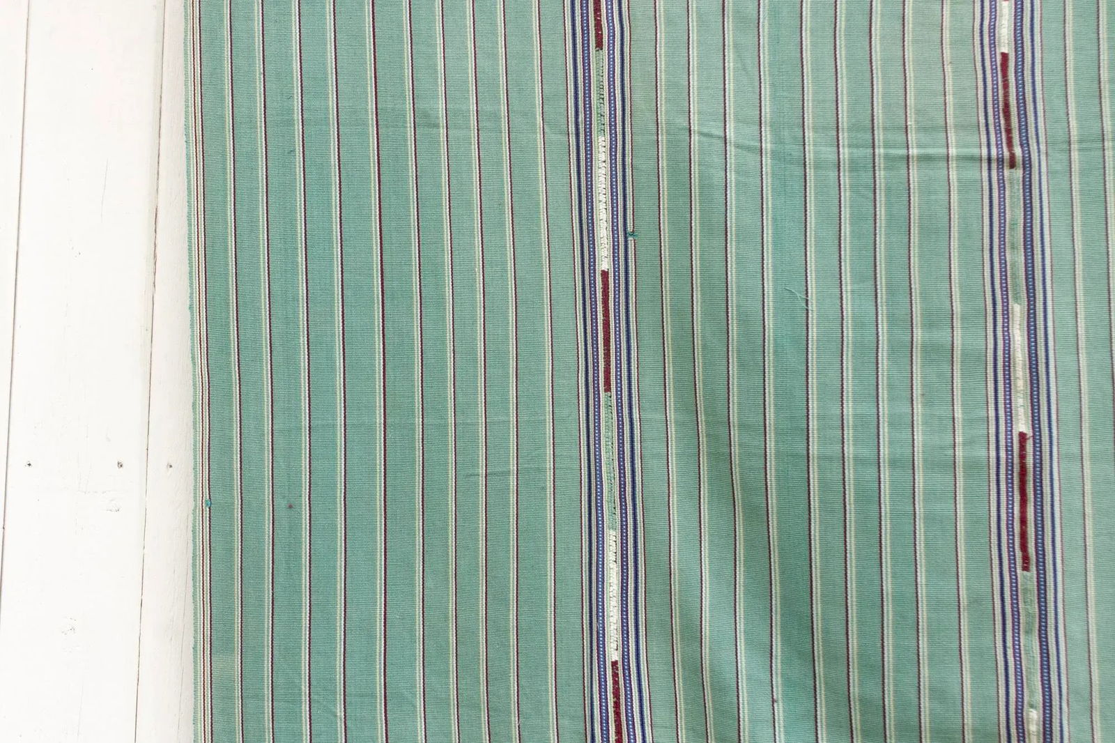 Mid-Century Sea Foam Green Mayan Coverlet - 5