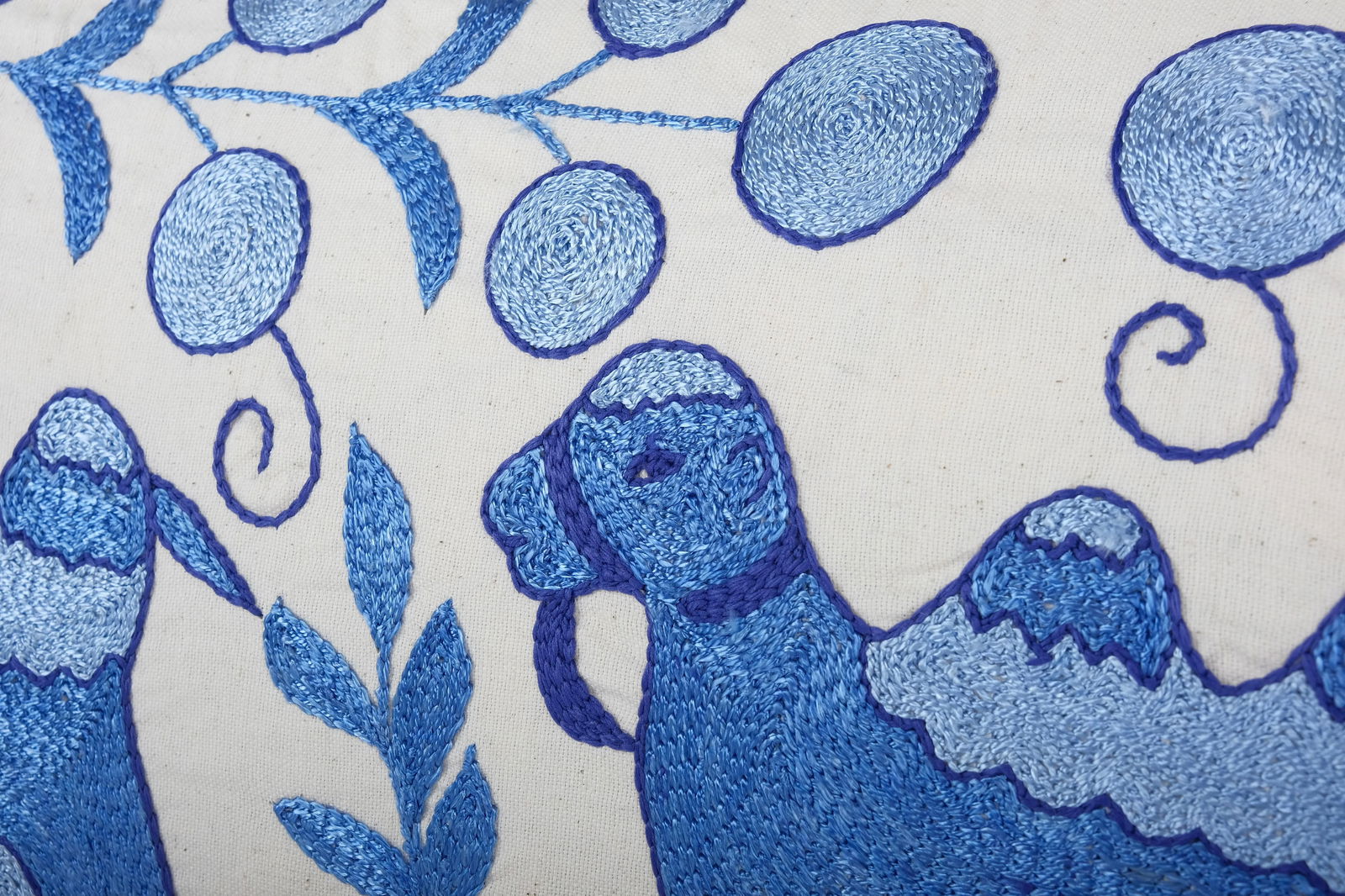 Blue Suzani Bedding Pillow Cover - 3