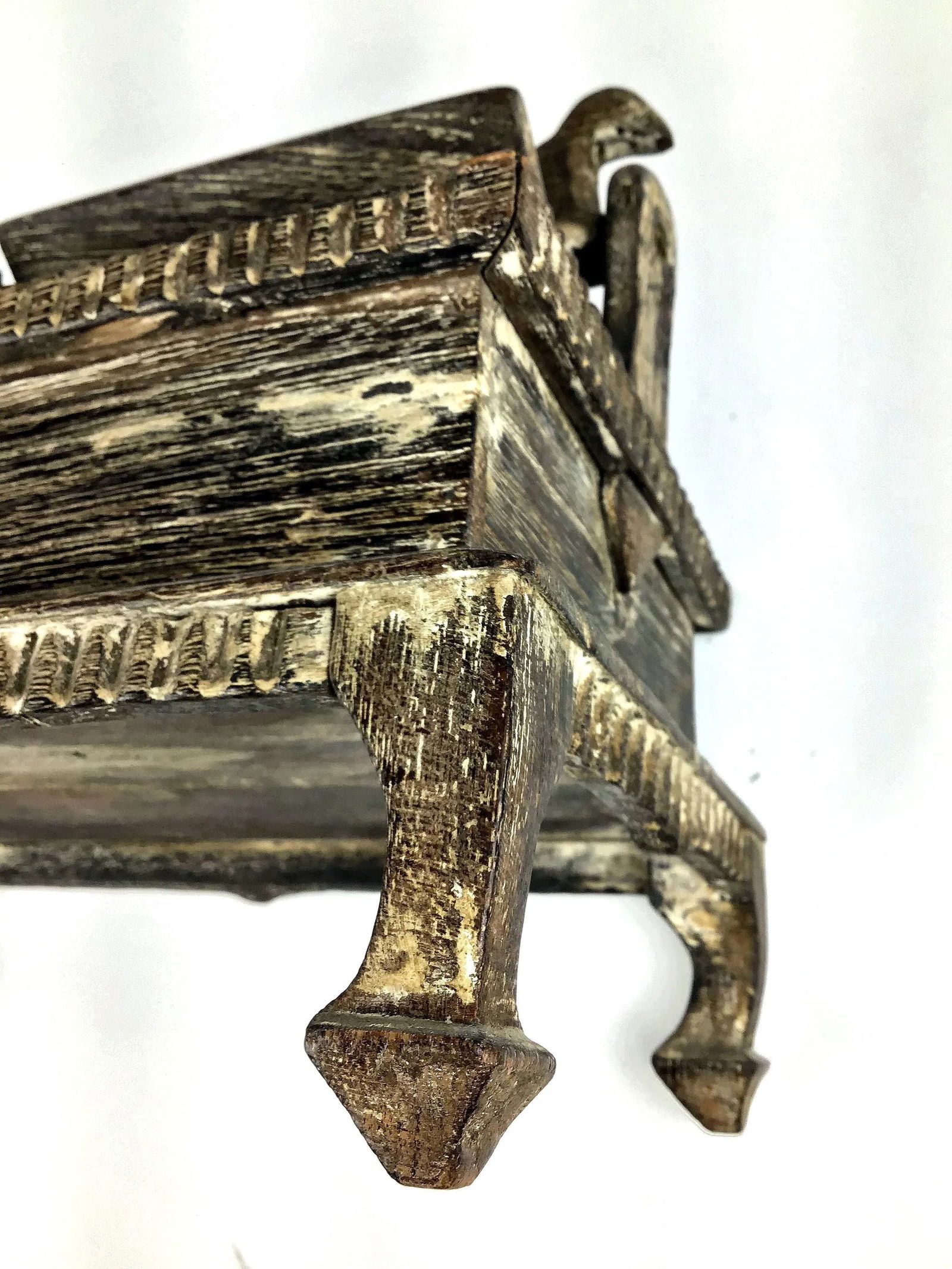 1900s Asian Hand Carved Wood Spice Box - 5