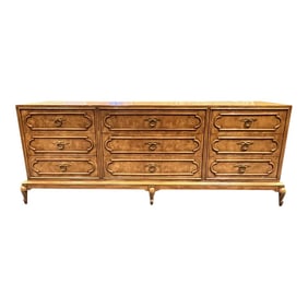 1970s Mastercraft Burlwood 9 Drawer Dresser