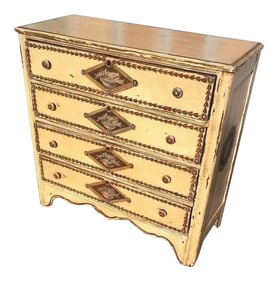 19th Century Painted Commode With Doves and Mythical Head