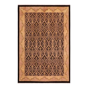 Shabby Chic Ziegler Black Tan Hand-Knotted Wool Rug - 8'0'' X 9'8''
