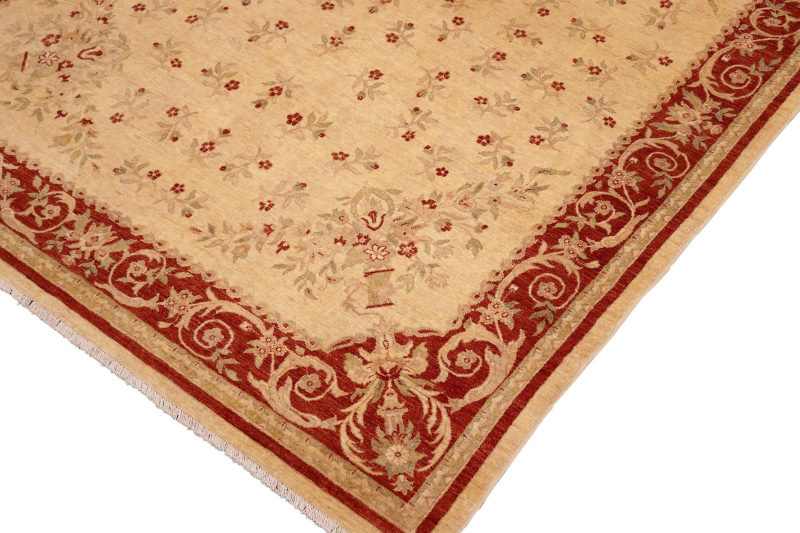 Oriental Ziegler Beige Rust Hand-Knotted Wool Rug - 8'0'' X 10'2'' - 4