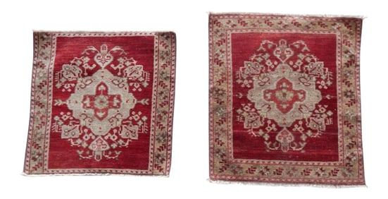 1970s Vintage Miniature Turkish Rugs - a Pair