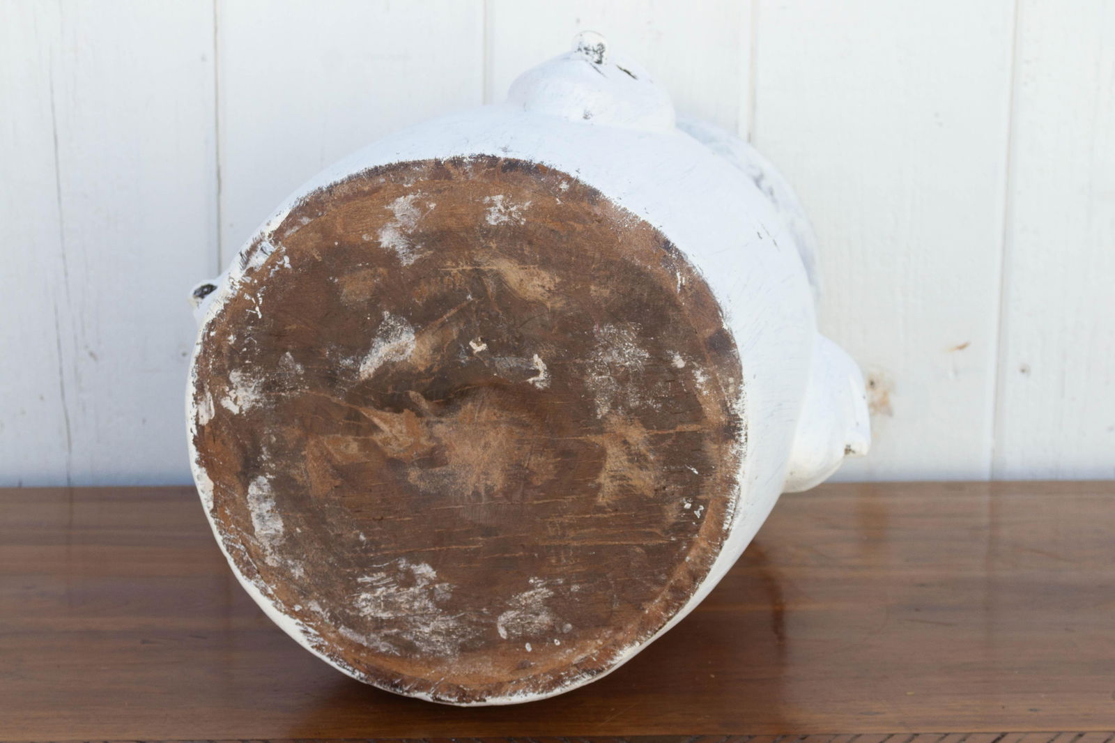 Vintage White Painted Tribal Pot - 8