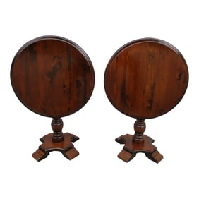 Knotty Pine Tilt-Top Side Tables
