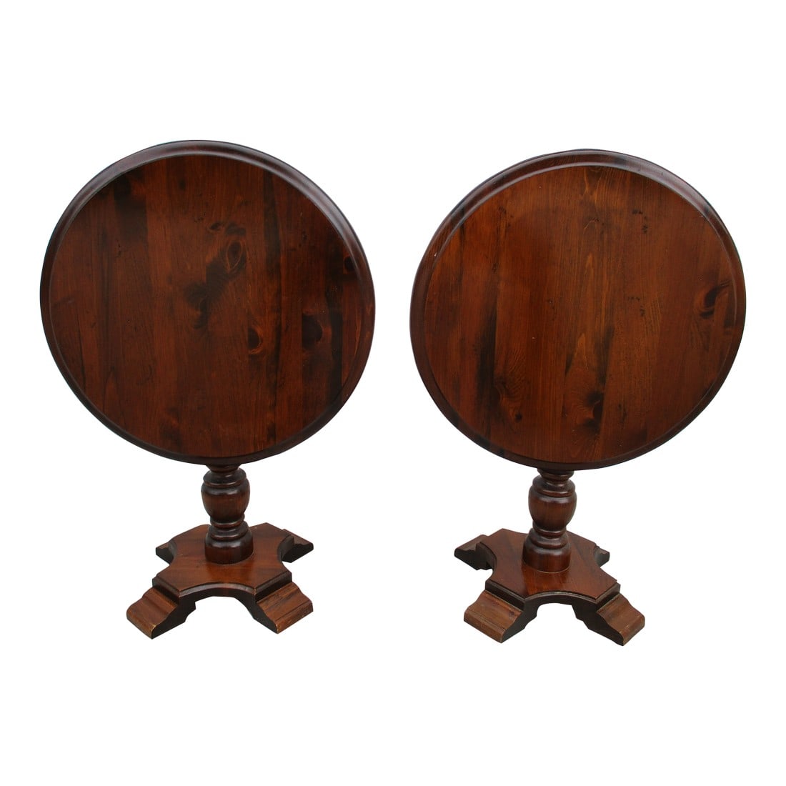 Knotty Pine Tilt-Top Side Tables (1 of 10)