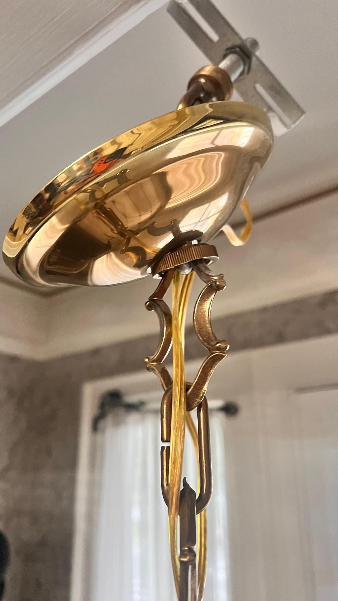 1980s 6 Arm Brass Chandelier - 6