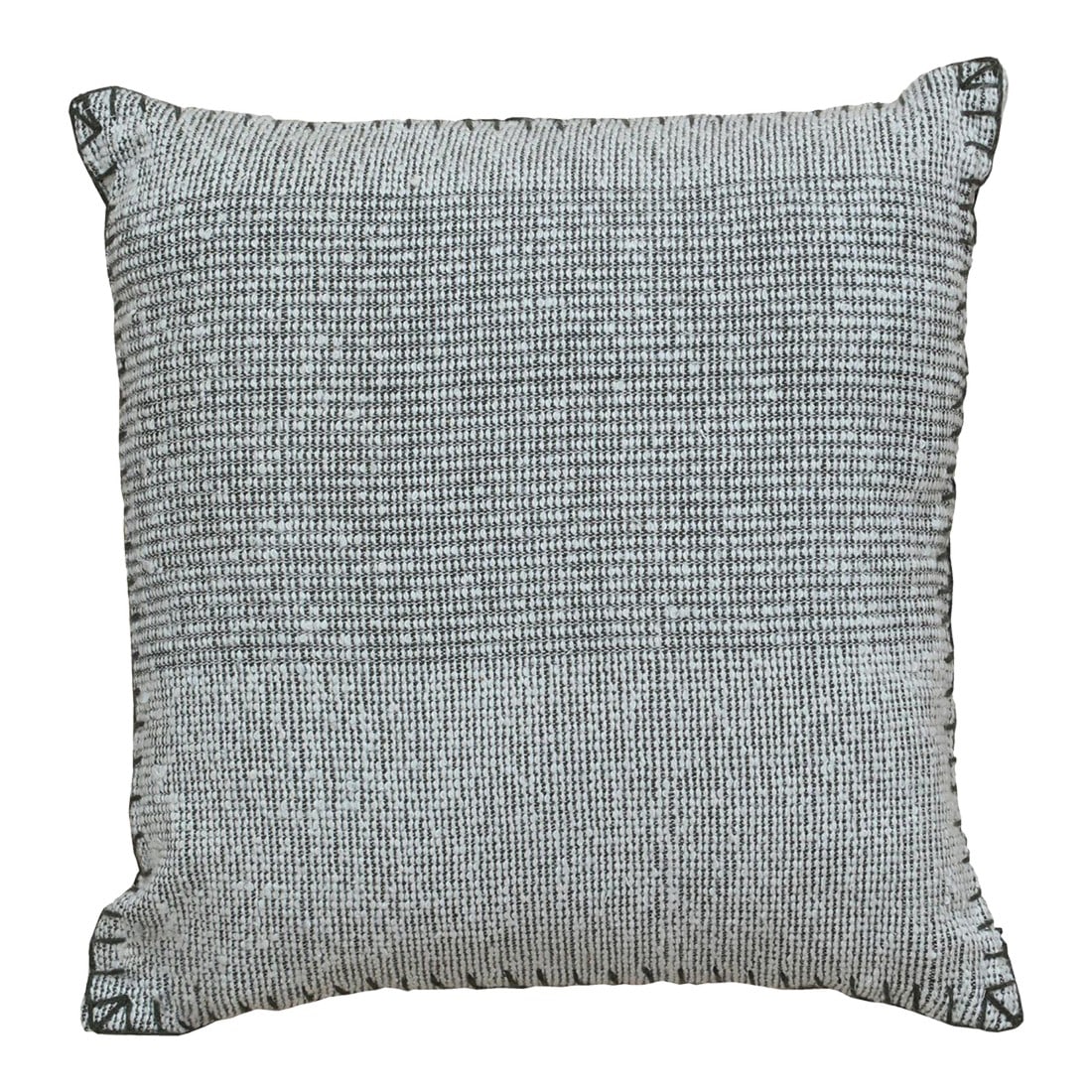Contemporary Boho Chic Wool and Cotton Pillow in Gray (1 of 2)