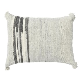 Ivory Modern Boho Chic Style Wool and Cotton Pillow