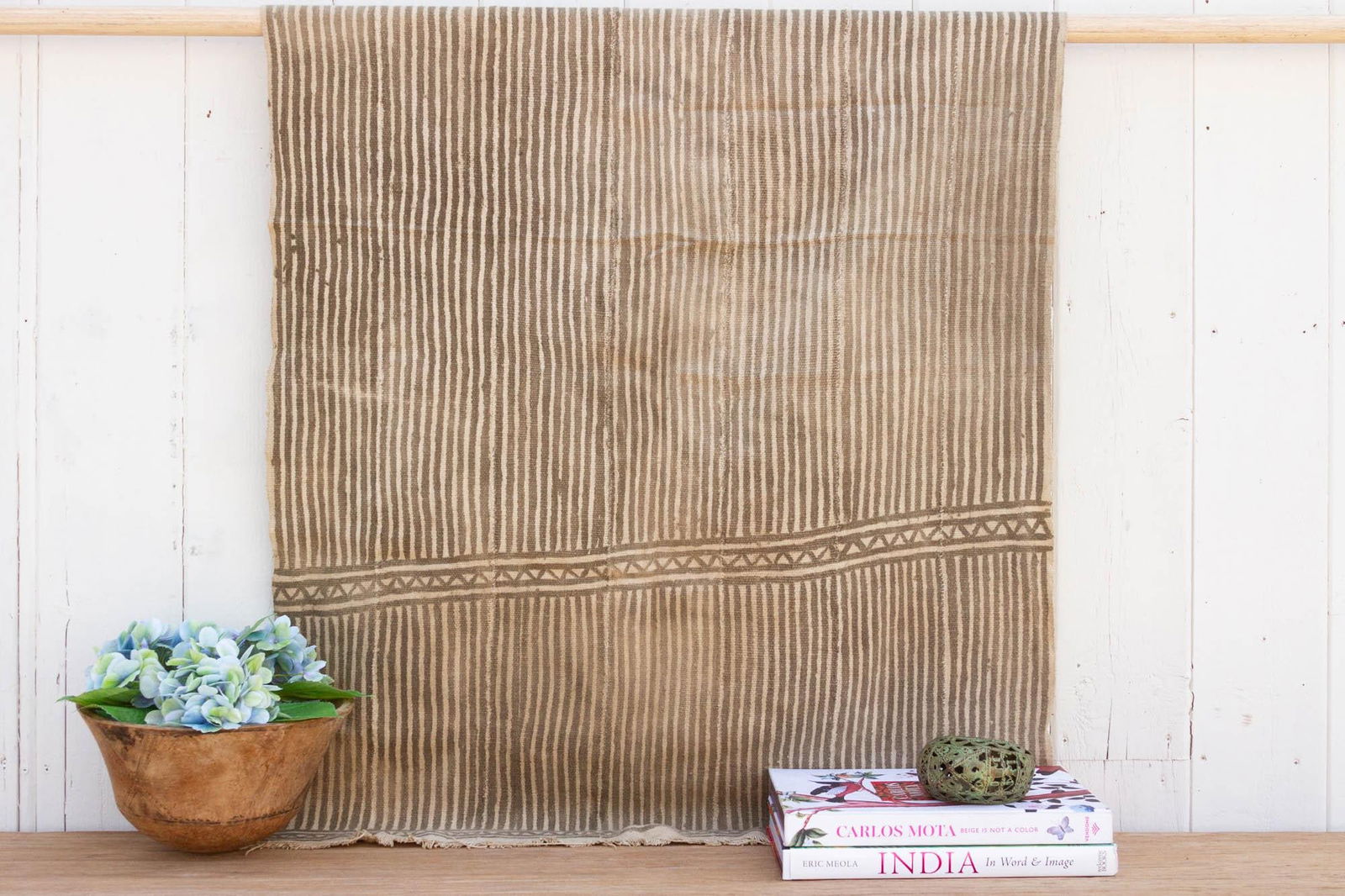 Camel Tribal Striped African Mudcloth - 2