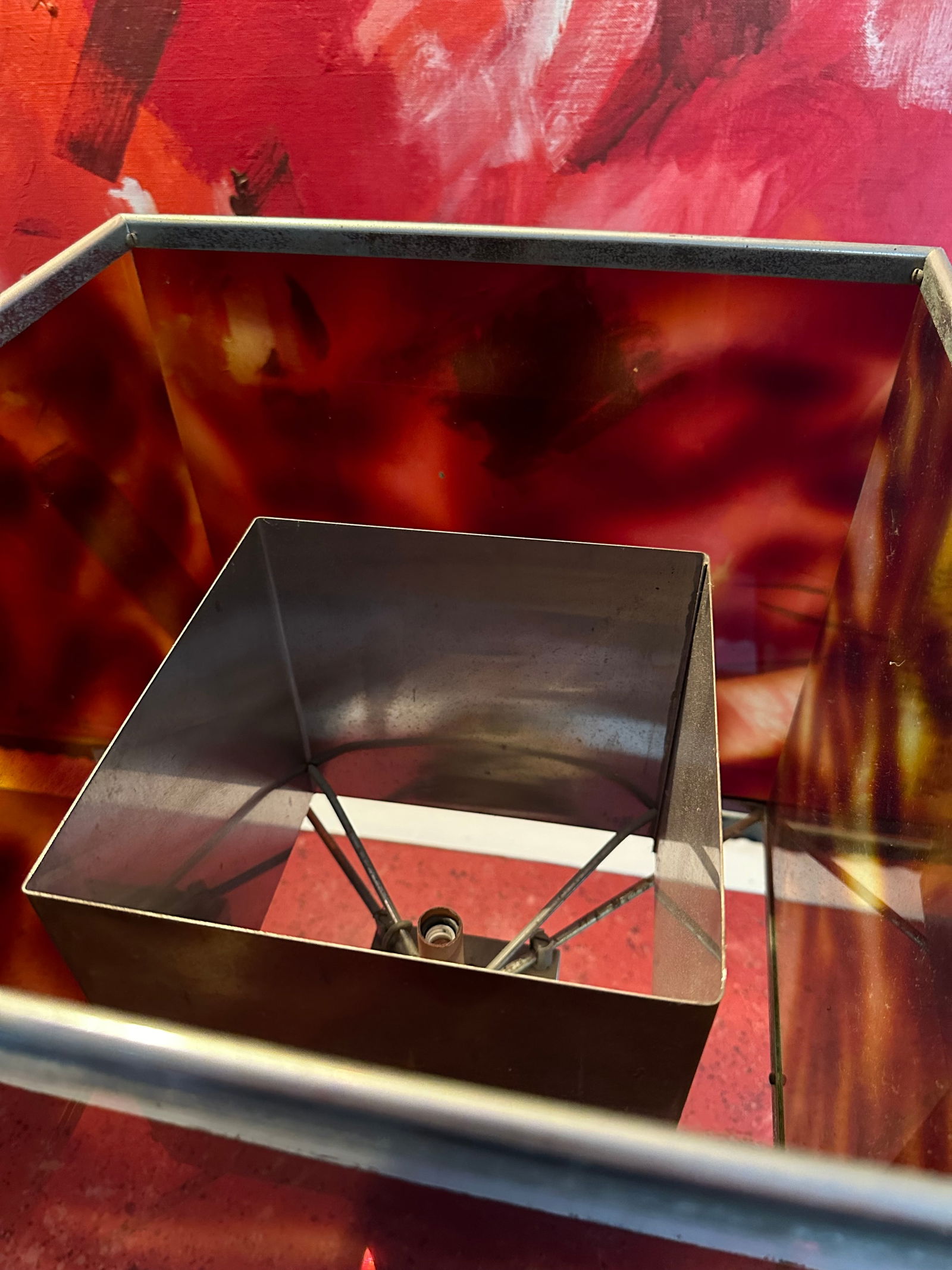 1970s French Faux Tortoise Shell Lucite Hollywood Regency Lamp - 6