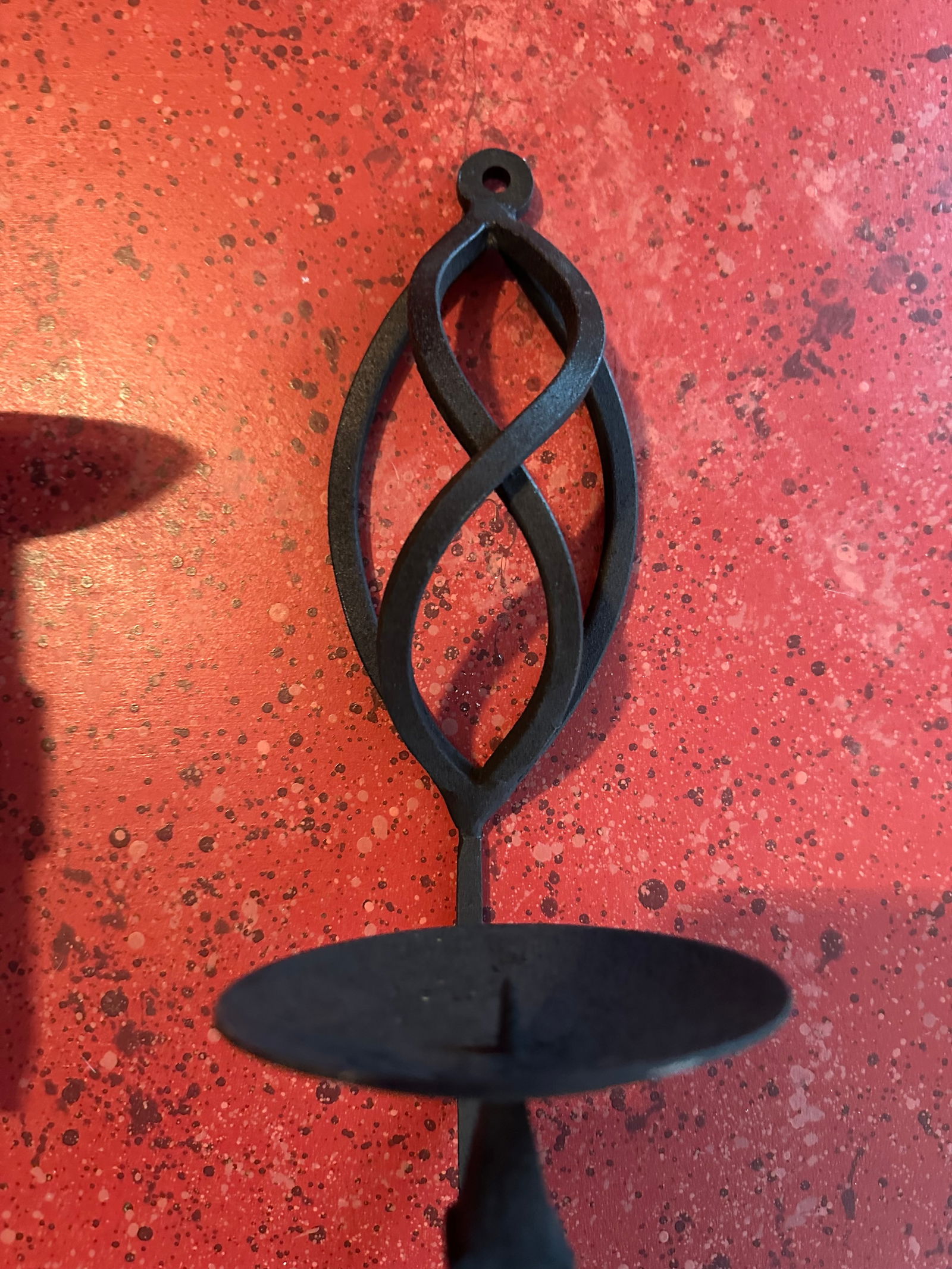 1950s Black Wrought Iron Candle Sconces- 3 Pieces - 5