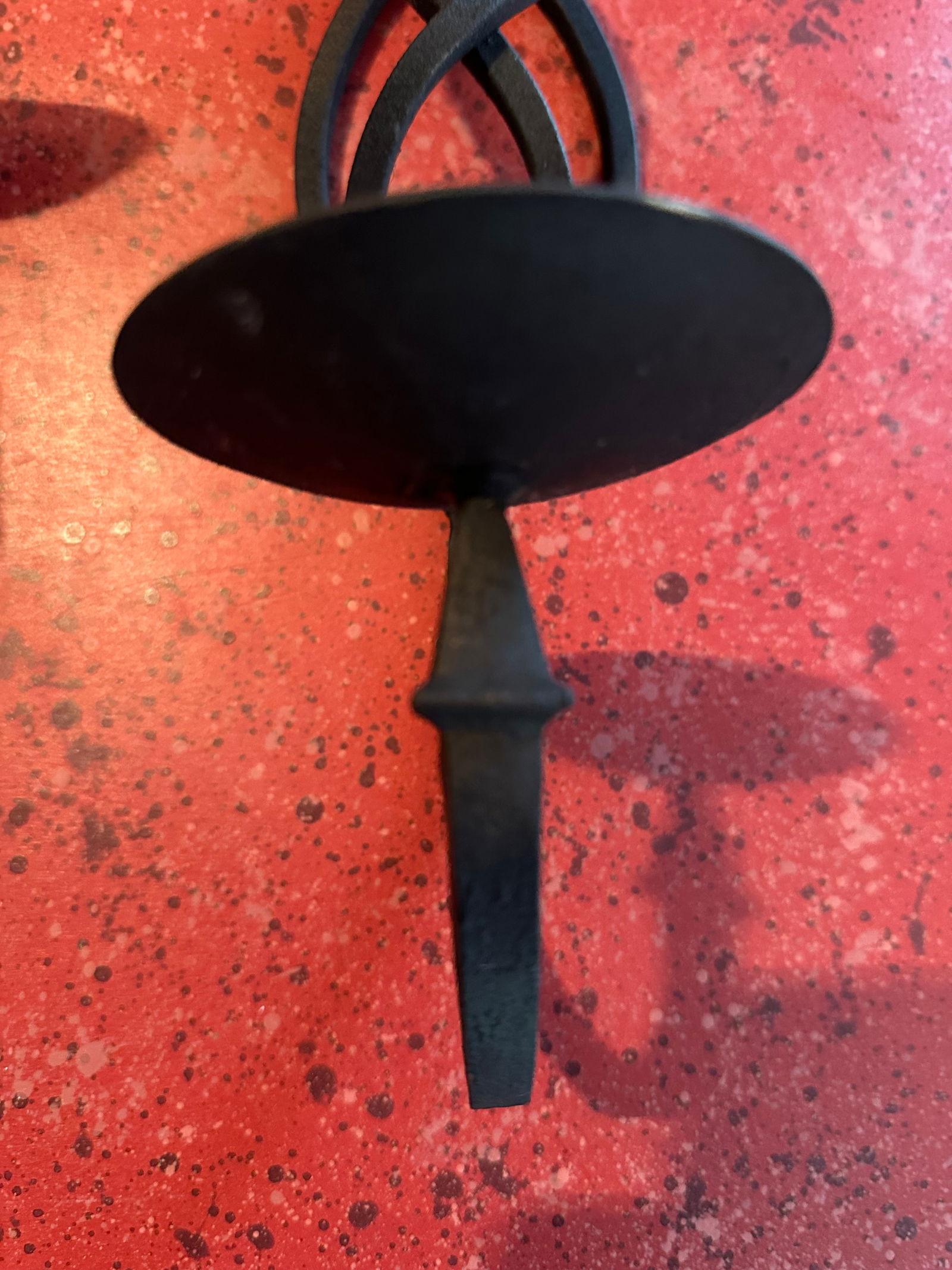 1950s Black Wrought Iron Candle Sconces- 3 Pieces - 6