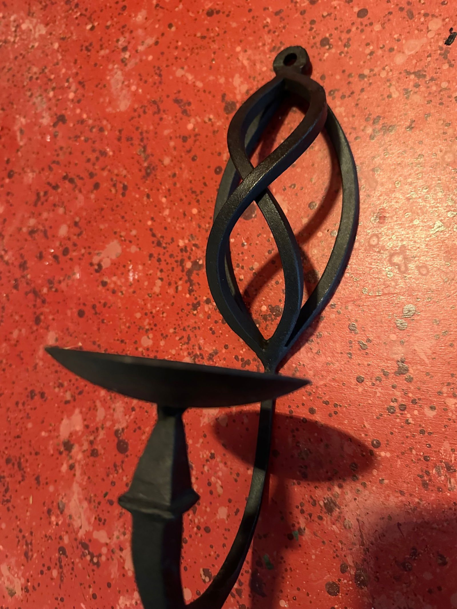 1950s Black Wrought Iron Candle Sconces- 3 Pieces - 9