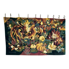 1960s French Mid Century Modern Herve Lelong Aubusson Tapestry