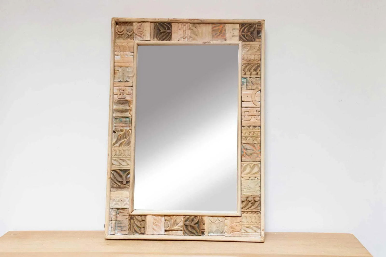 Abstract Carving Indian Mirror - 3