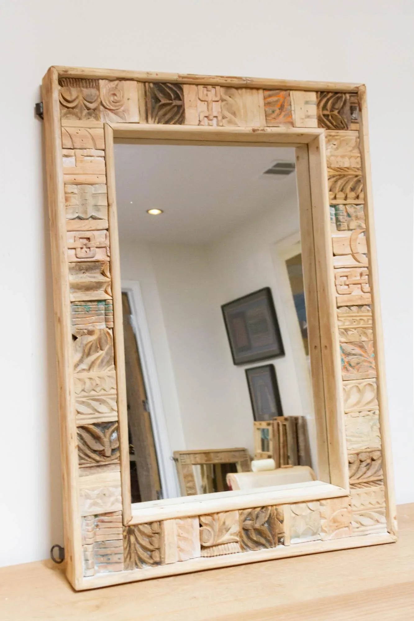 Abstract Carving Indian Mirror - 4