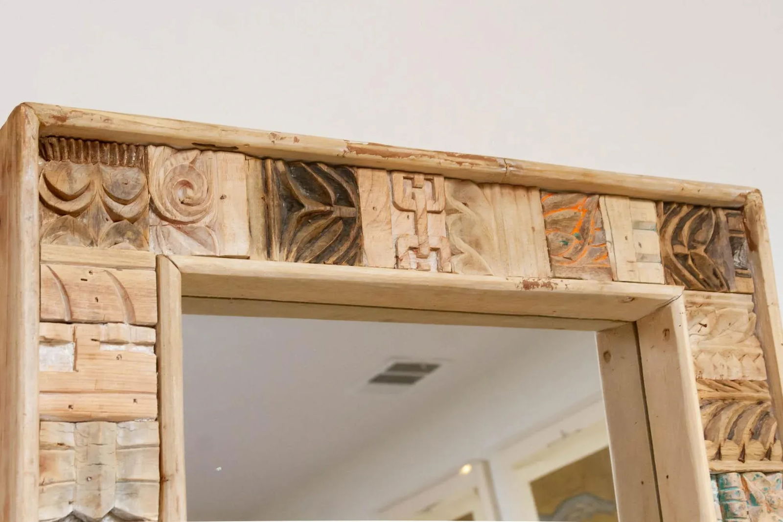 Abstract Carving Indian Mirror - 5