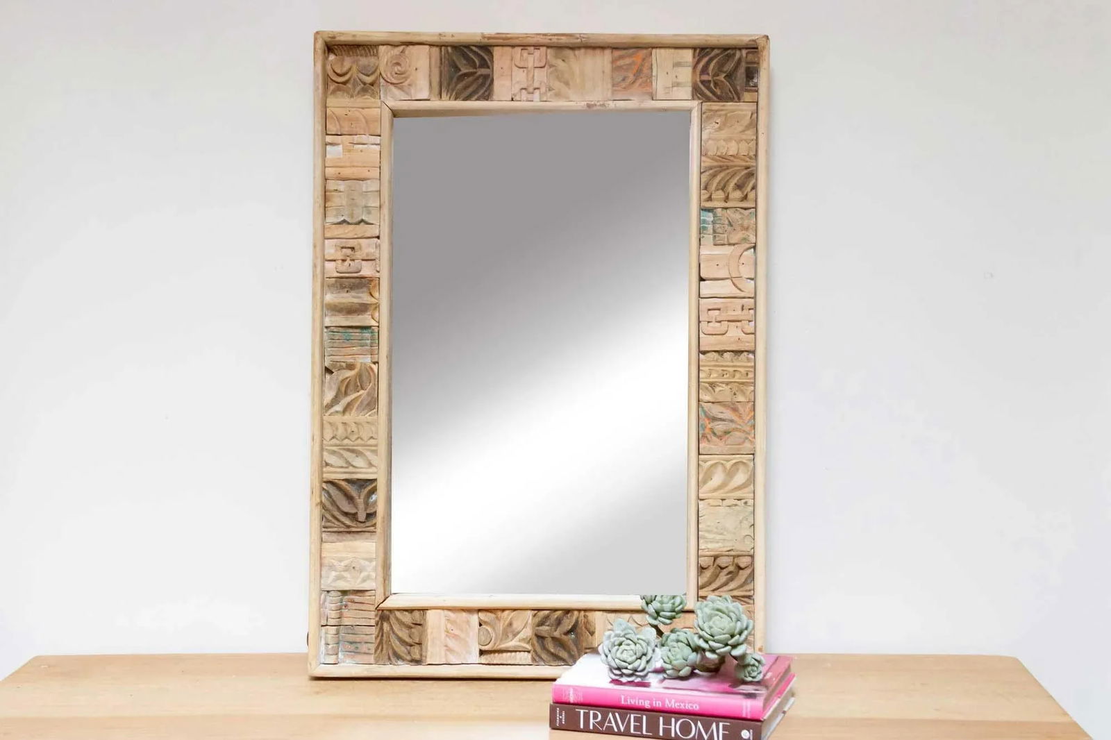 Abstract Carving Indian Mirror - 8