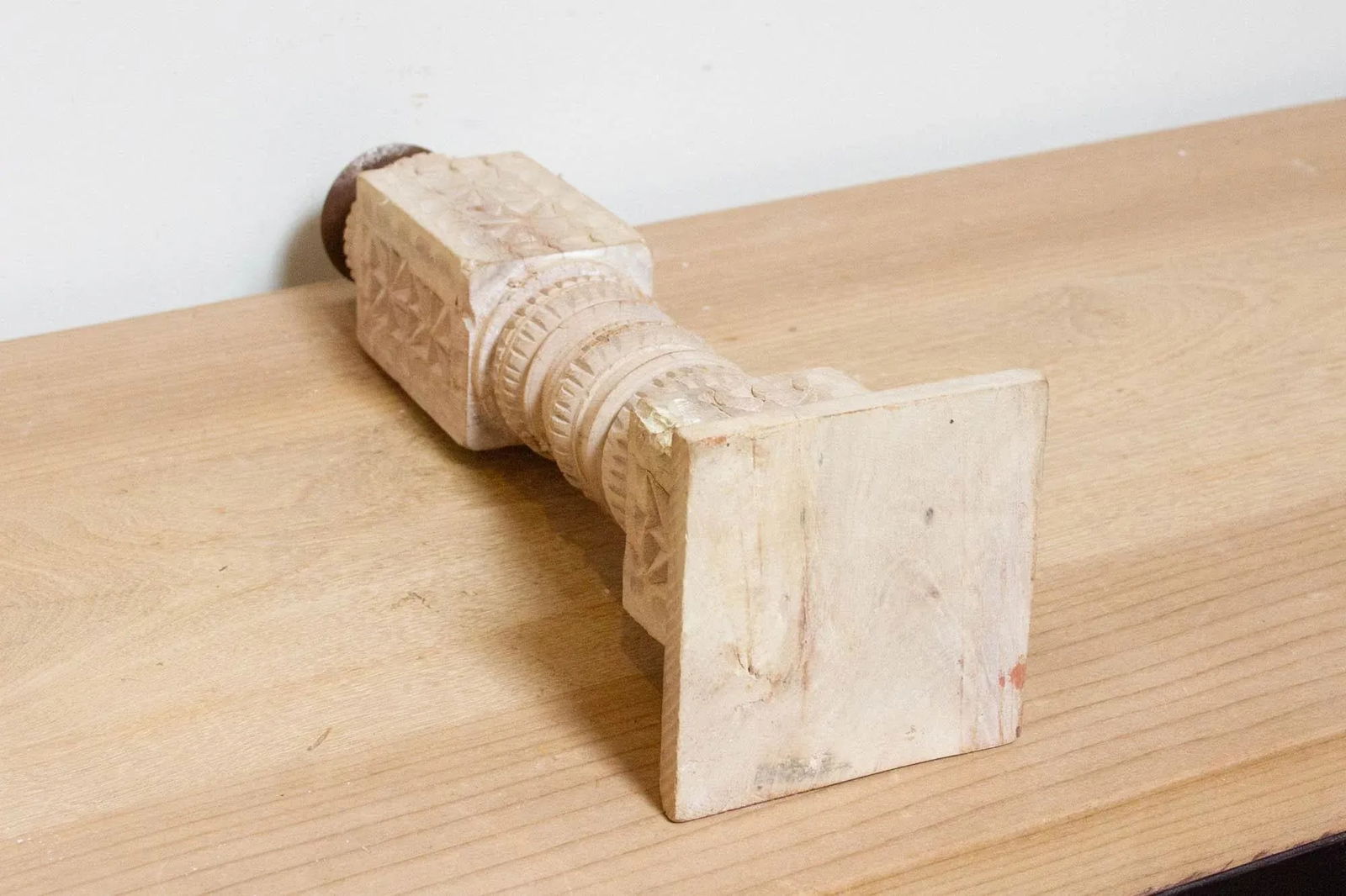 Rustic Indian Carved Candle Holder - 5