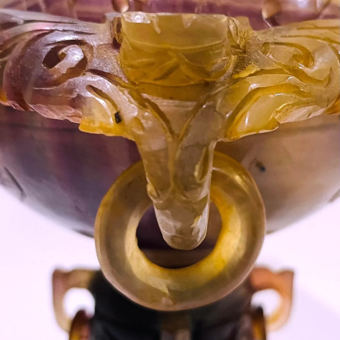 Antique Qing Dynasty Chinese Hand-Carved Amethyst Censer - 4