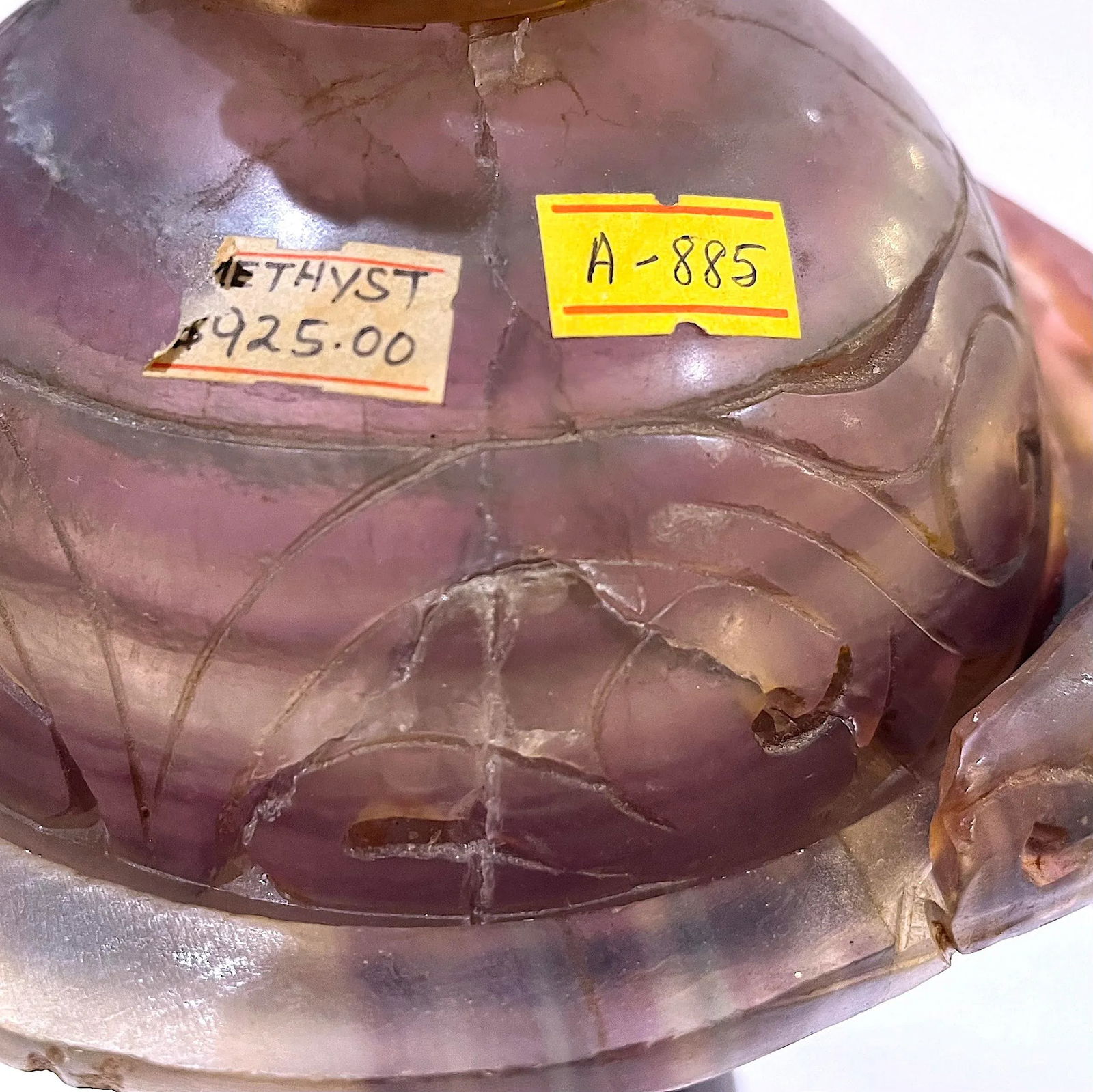 Antique Qing Dynasty Chinese Hand-Carved Amethyst Censer - 8