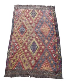 Small Turkish Cicim Rug With Geometrical Design 1"²8"³ × 2"²8"³