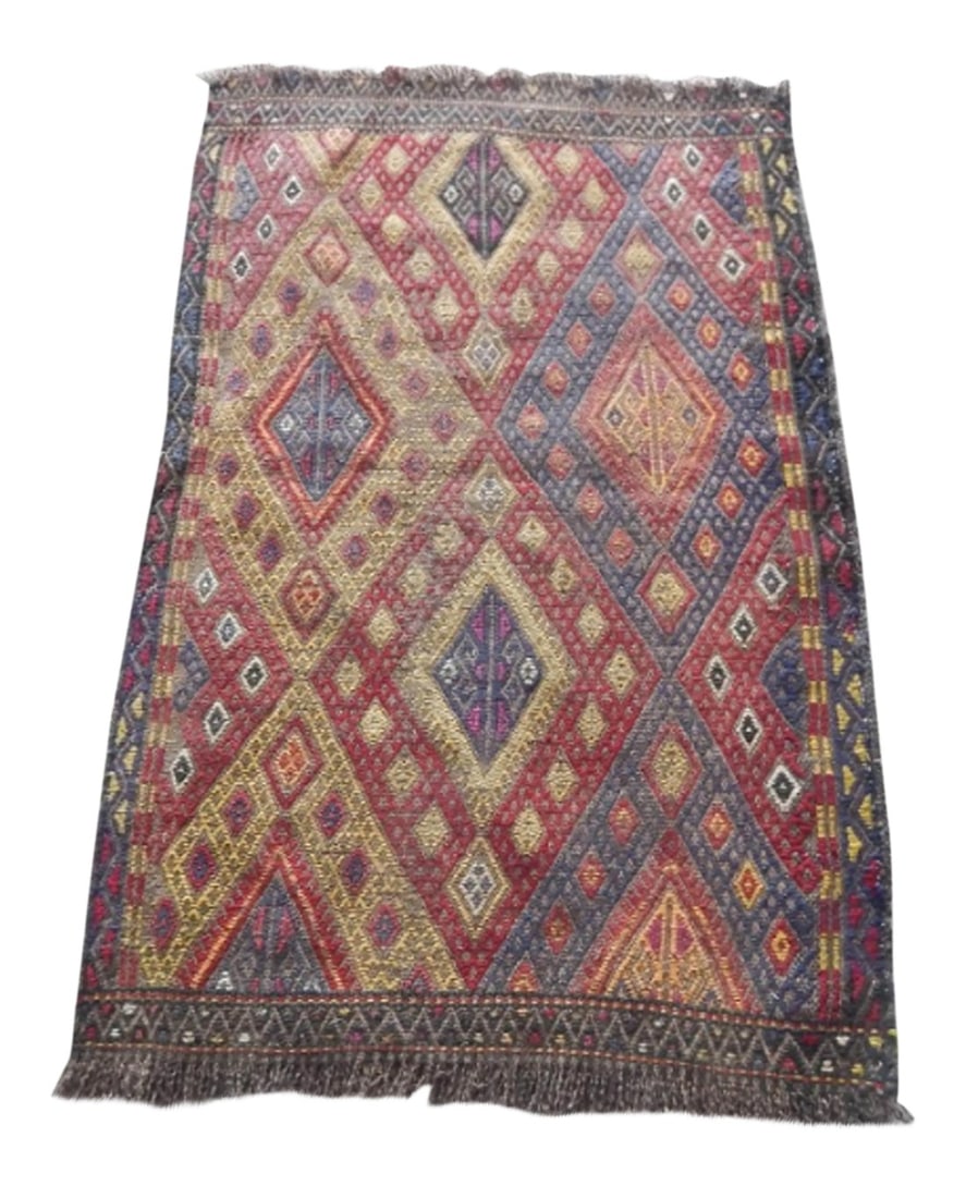 Small Turkish Cicim Rug With Geometrical Design 1"²8"³ × 2"²8"³: Vintage Small Turkish Cicim Rug 20.4'' X 32.2'' / 52x82cm Hand woven with high quality pure wool Excellent condition From TURKEY Works well with all styles of home decor-adds Can also be used as a