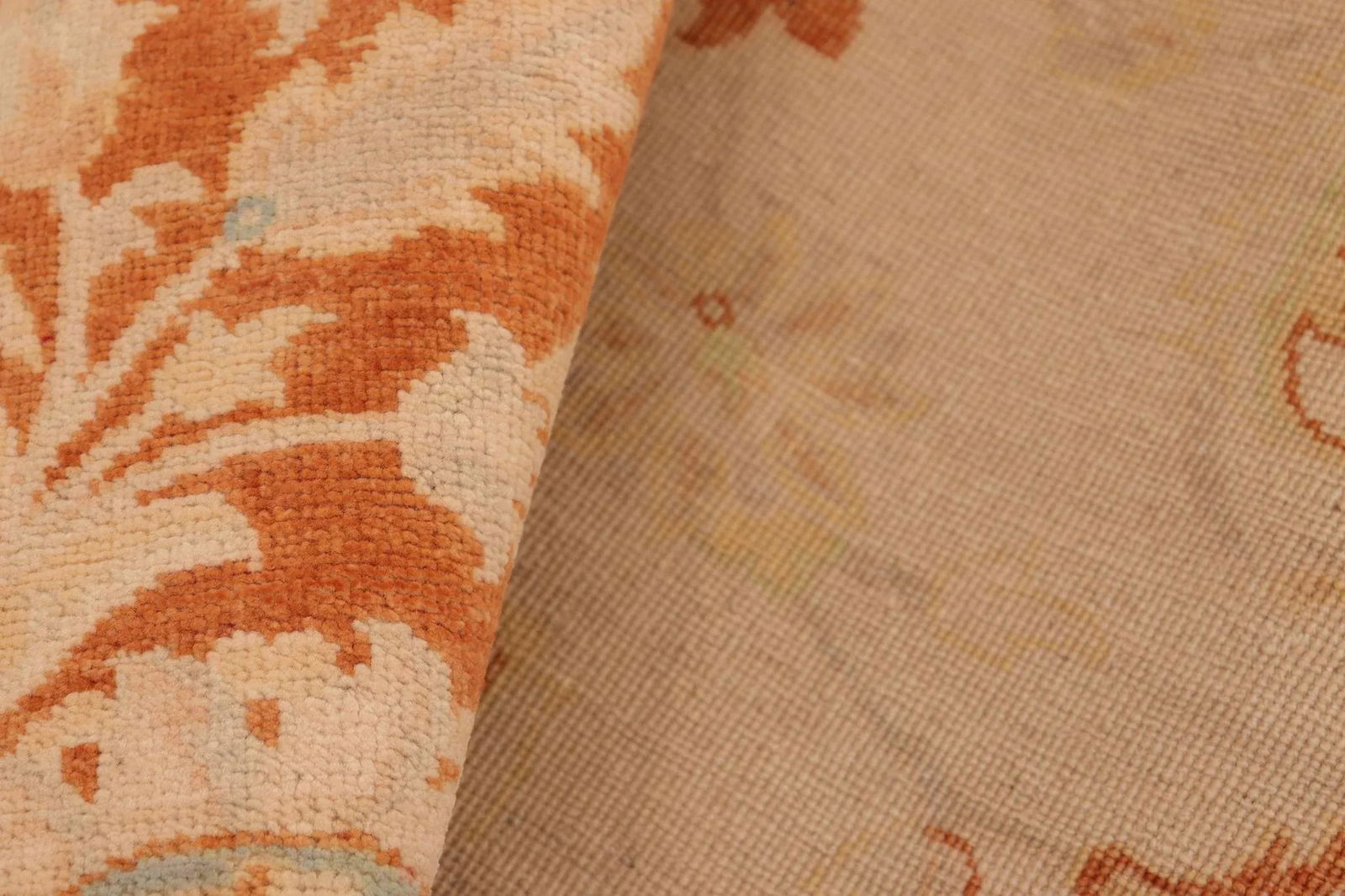 Classic Ziegler Beige Orange Hand-Knotted Wool Rug - 8'1'' X 9'11'' - 6