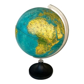 Vintage Italian Illuminated Physical Political World Globe