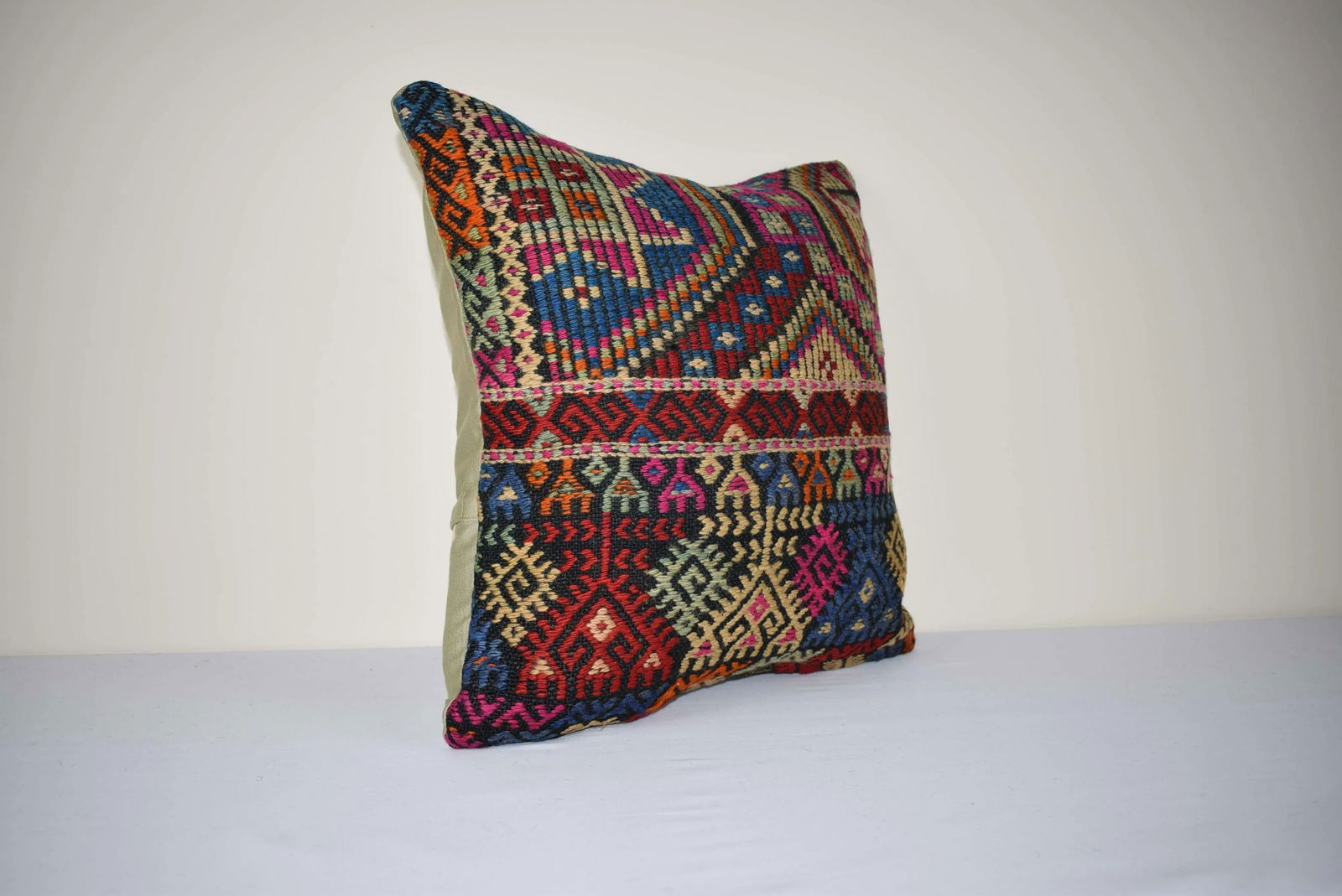 Shabby Chic Turkish Kilim Pillow Cover, Square Jajim Cushion Case 20'' X 20'' (50 X 50 Cm) - 2
