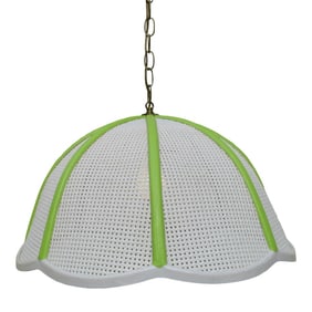 Mid-Century Modern Green and White Swag Lamp