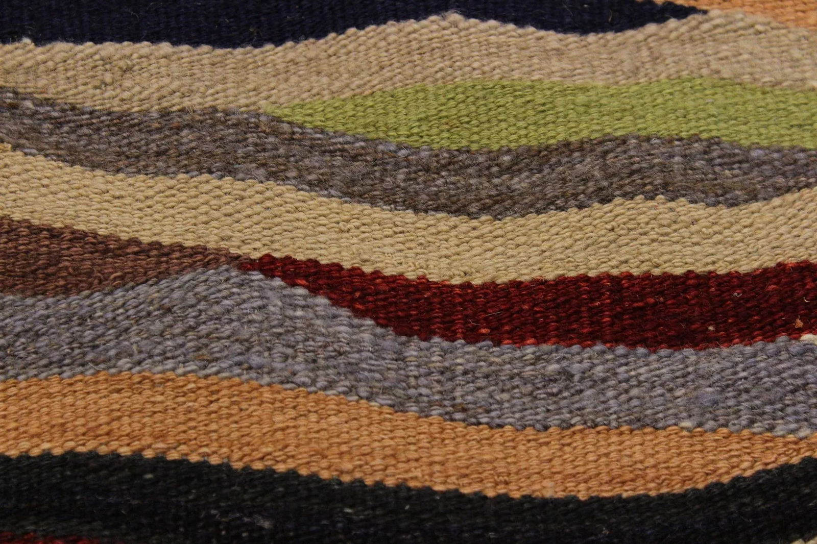 Abstract Kilim Beige/Red Hand-Woven Wool Rug- 4'11 X 6'9 - 5