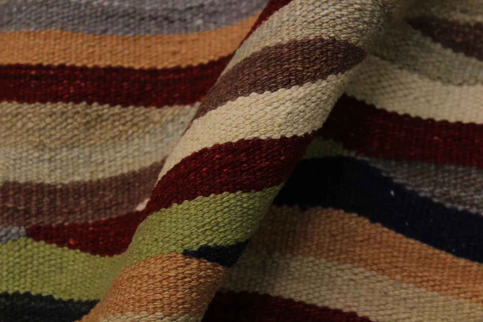 Abstract Kilim Beige/Red Hand-Woven Wool Rug- 4'11 X 6'9 - 6