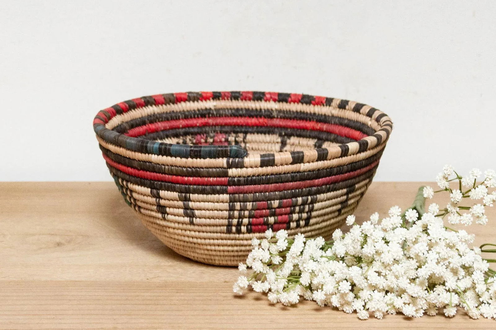Igbo Colorful African Woven Basket - 2