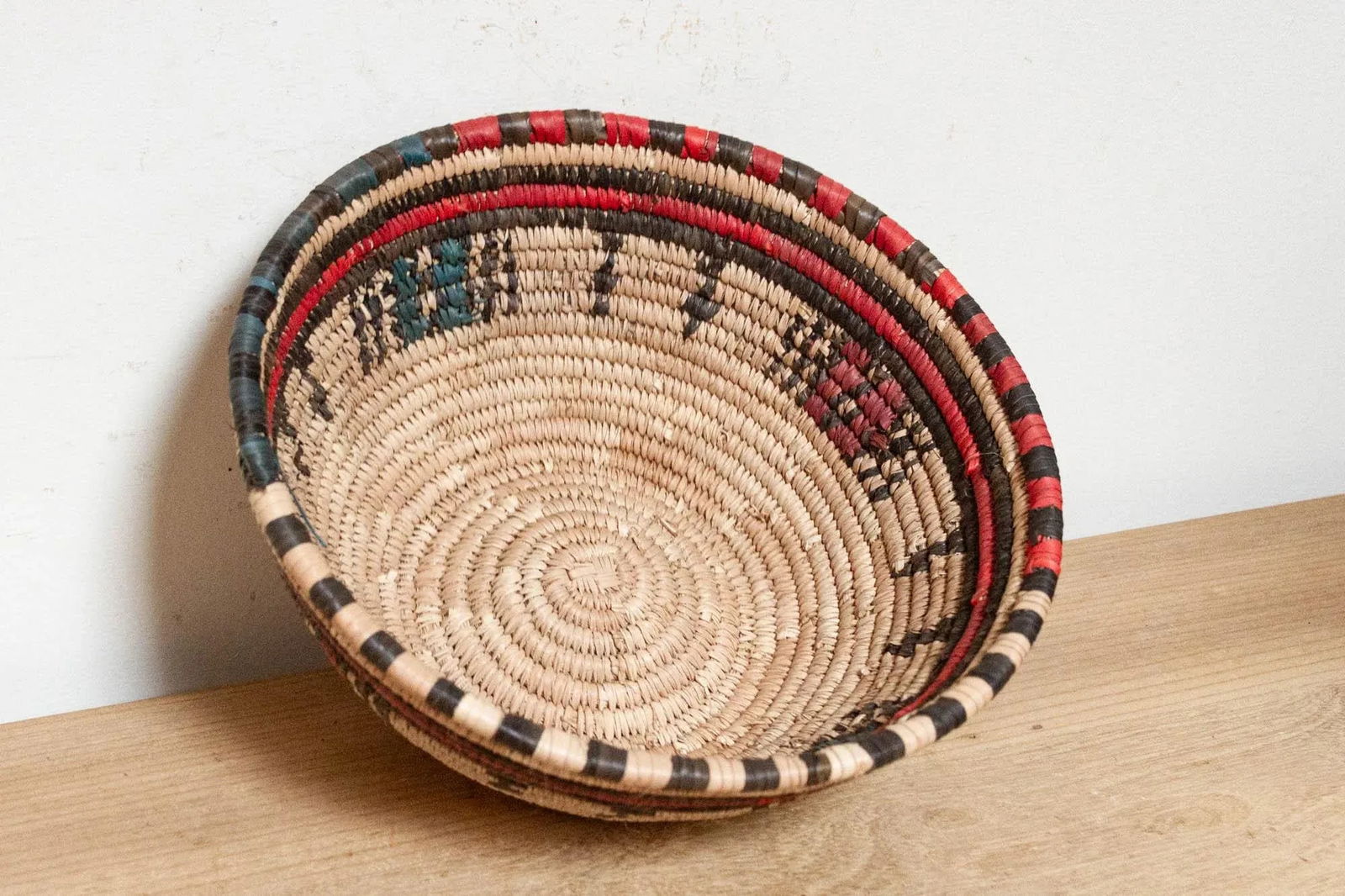 Igbo Colorful African Woven Basket - 5