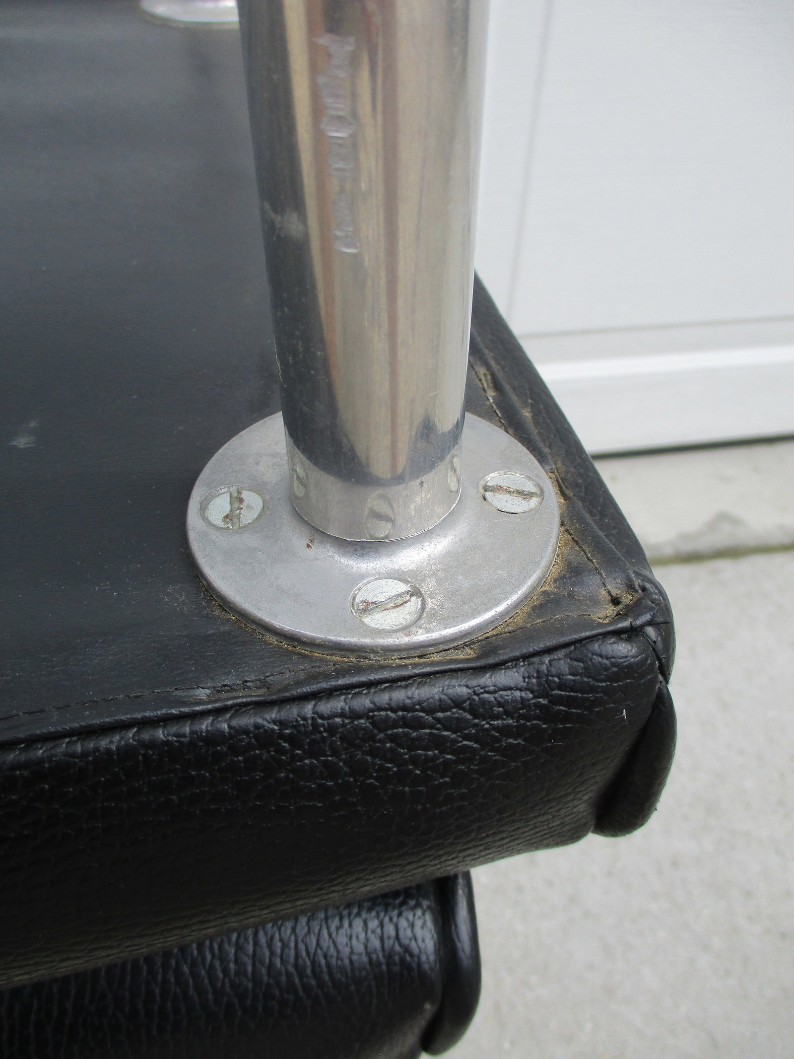 Black Vinyl Industrial Mid-Century Modern Low Stools - 11