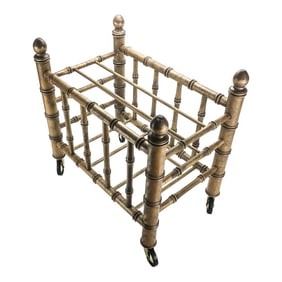 Vintage 1970's Faux Bamboo Canterbury Magazine Rack