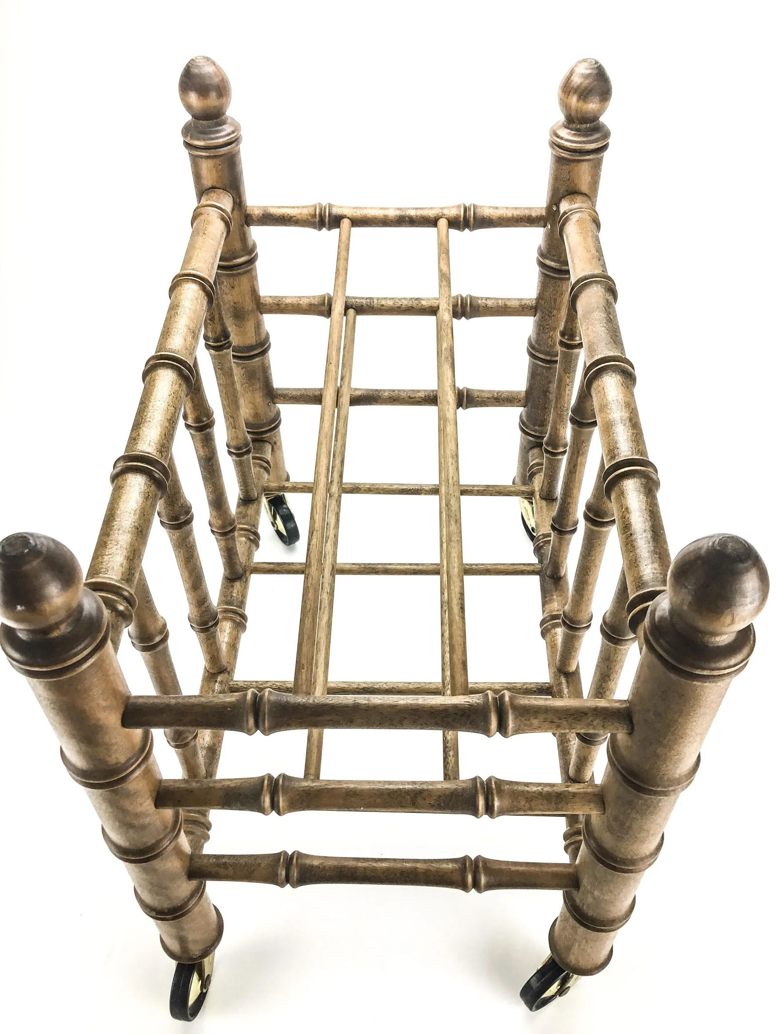 Vintage 1970's Faux Bamboo Canterbury Magazine Rack - 2