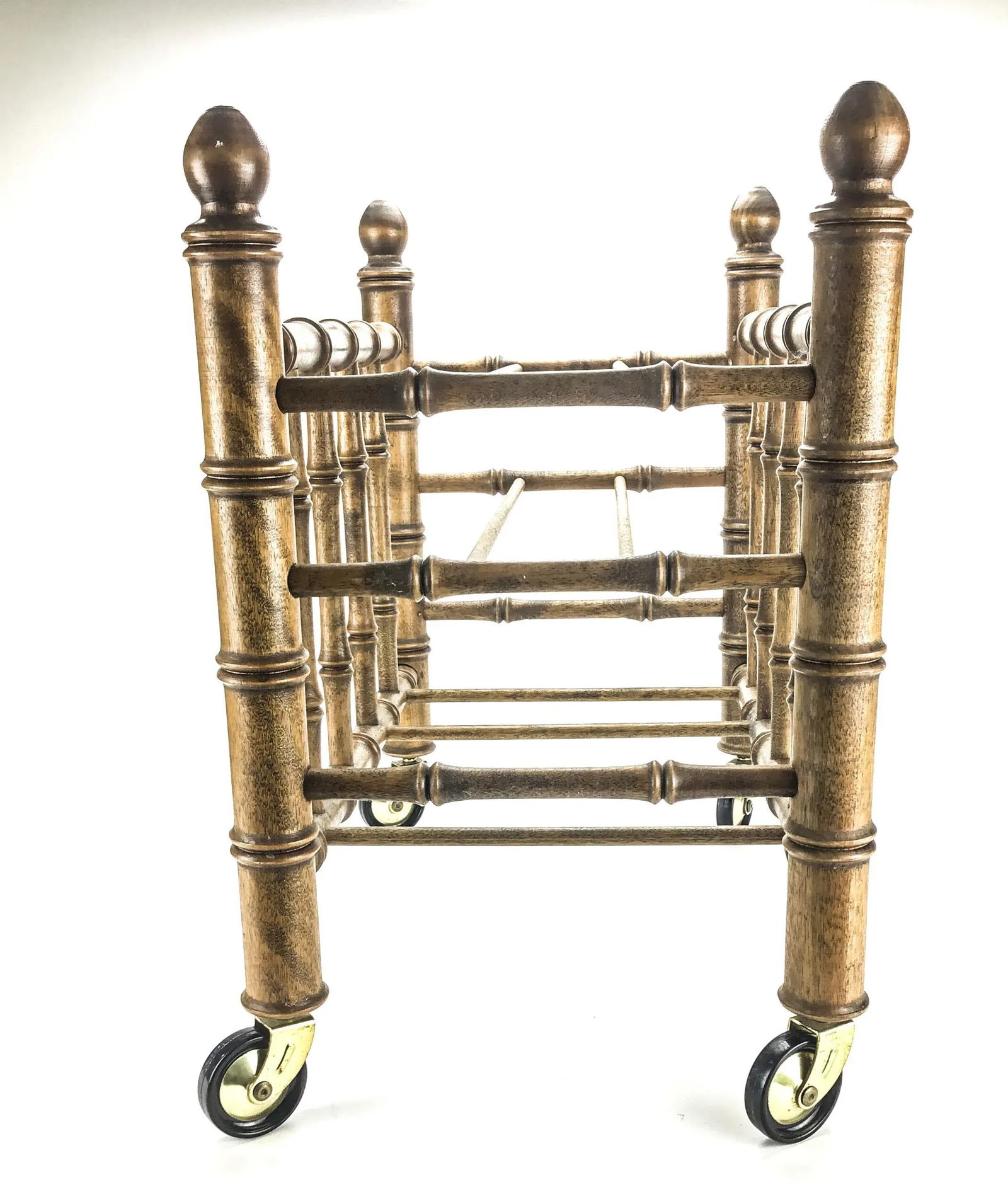 Vintage 1970's Faux Bamboo Canterbury Magazine Rack - 4