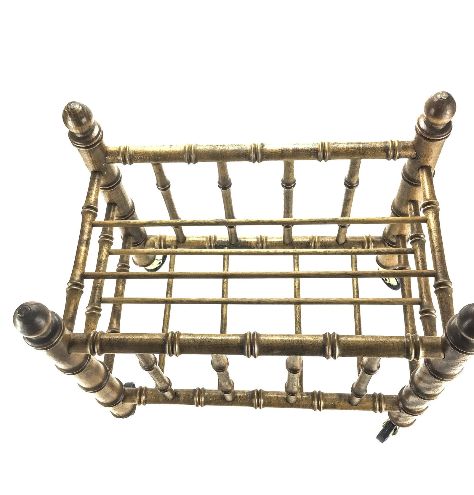 Vintage 1970's Faux Bamboo Canterbury Magazine Rack - 6