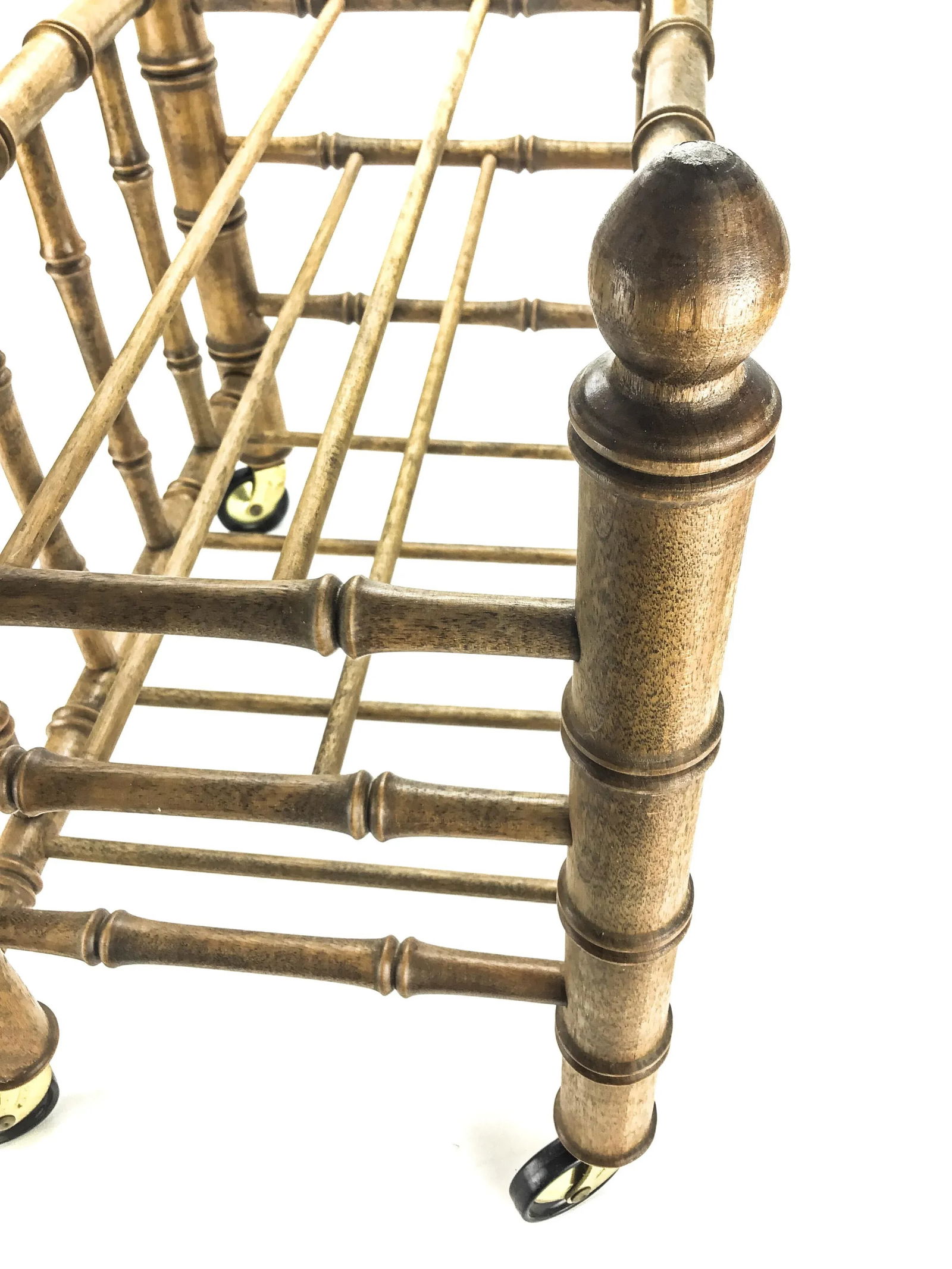 Vintage 1970's Faux Bamboo Canterbury Magazine Rack - 7