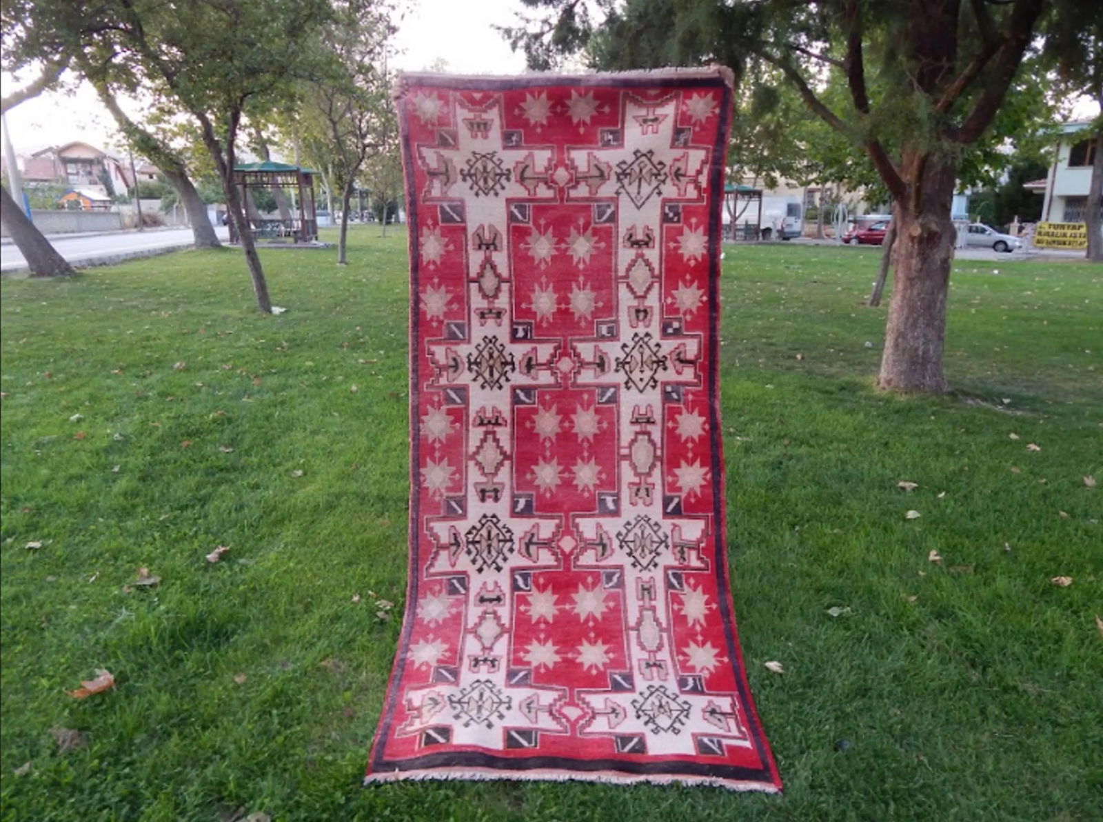 Vintage 1950s Turkish Anatolian Geometric Pastel Wool Wide Runner Oushak Rug 3"²9"³ × - 12