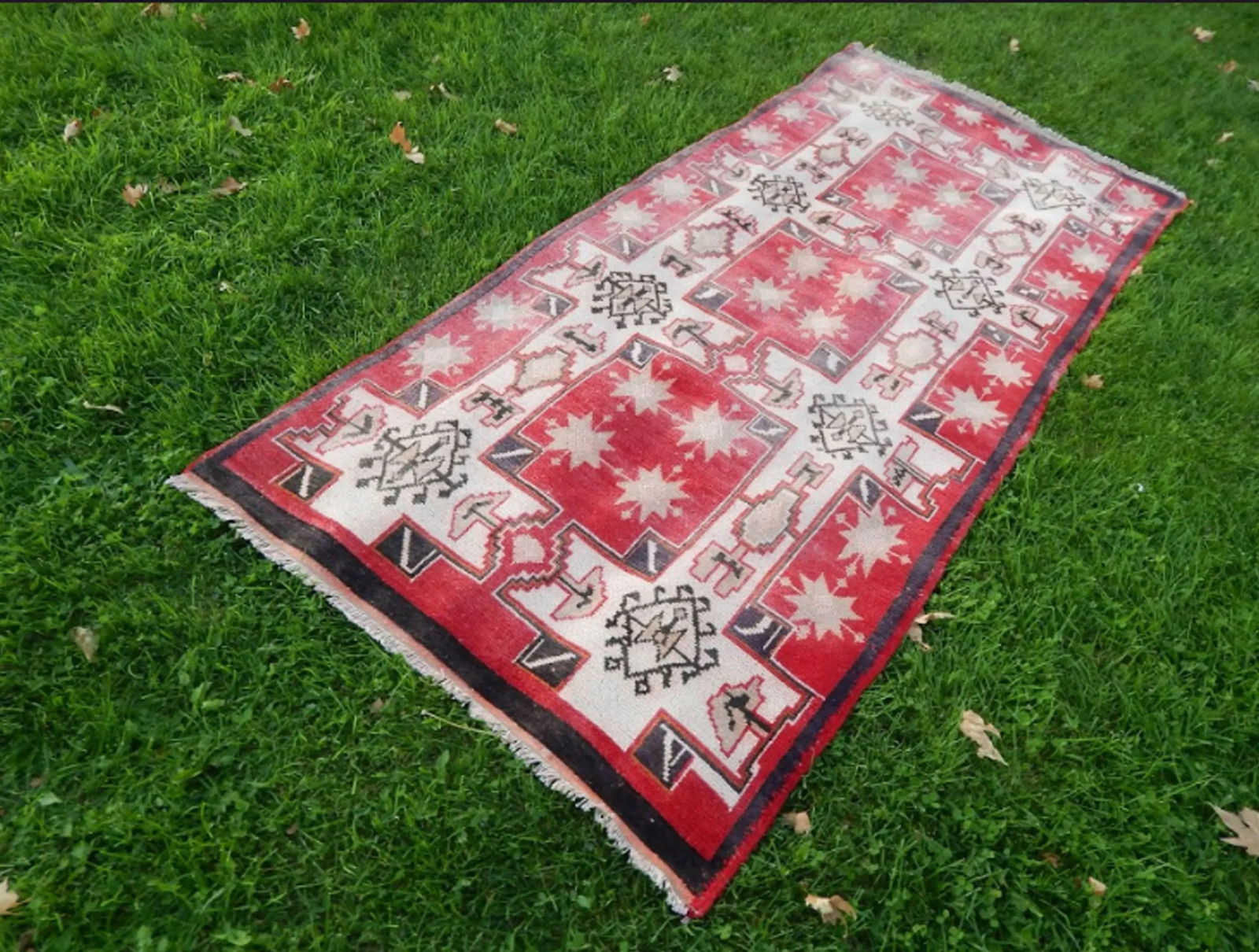 Vintage 1950s Turkish Anatolian Geometric Pastel Wool Wide Runner Oushak Rug 3"²9"³ × - 2