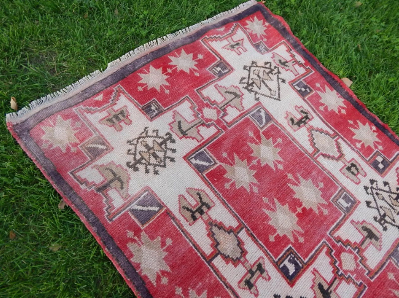 Vintage 1950s Turkish Anatolian Geometric Pastel Wool Wide Runner Oushak Rug 3"²9"³ × - 7