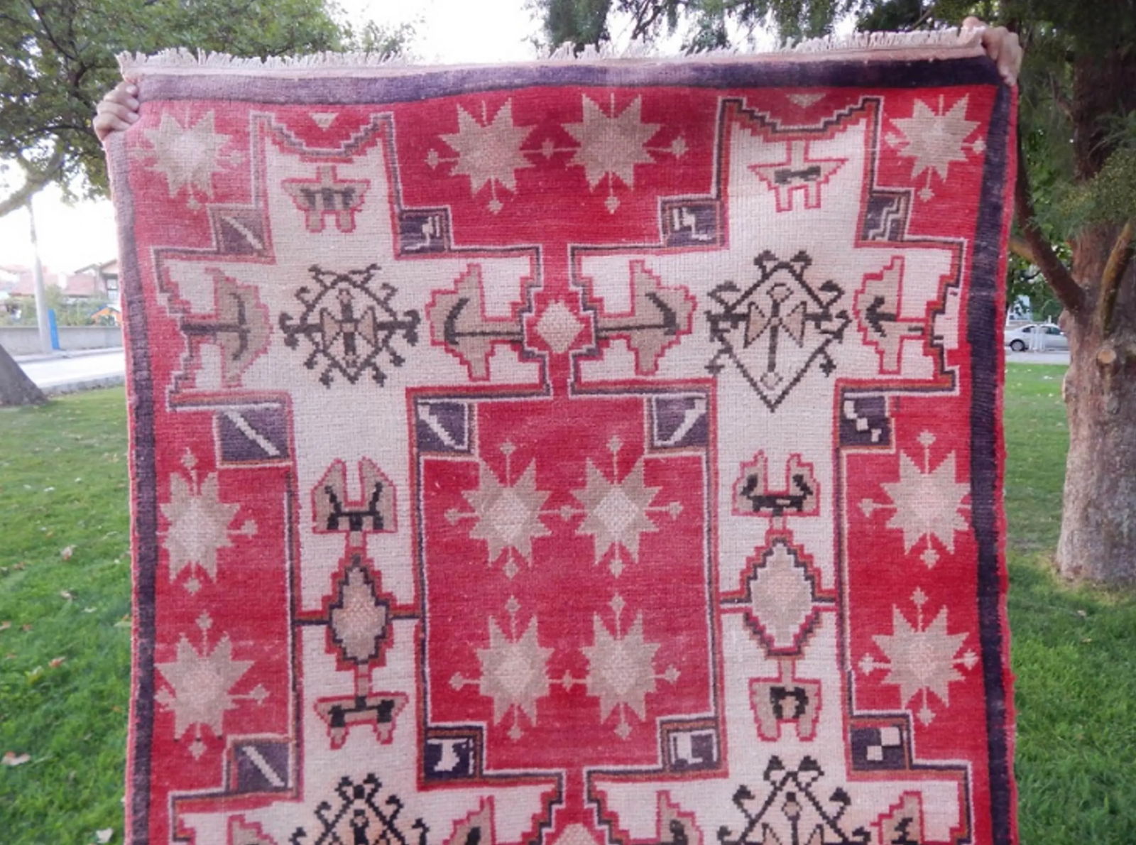 Vintage 1950s Turkish Anatolian Geometric Pastel Wool Wide Runner Oushak Rug 3"²9"³ × - 9