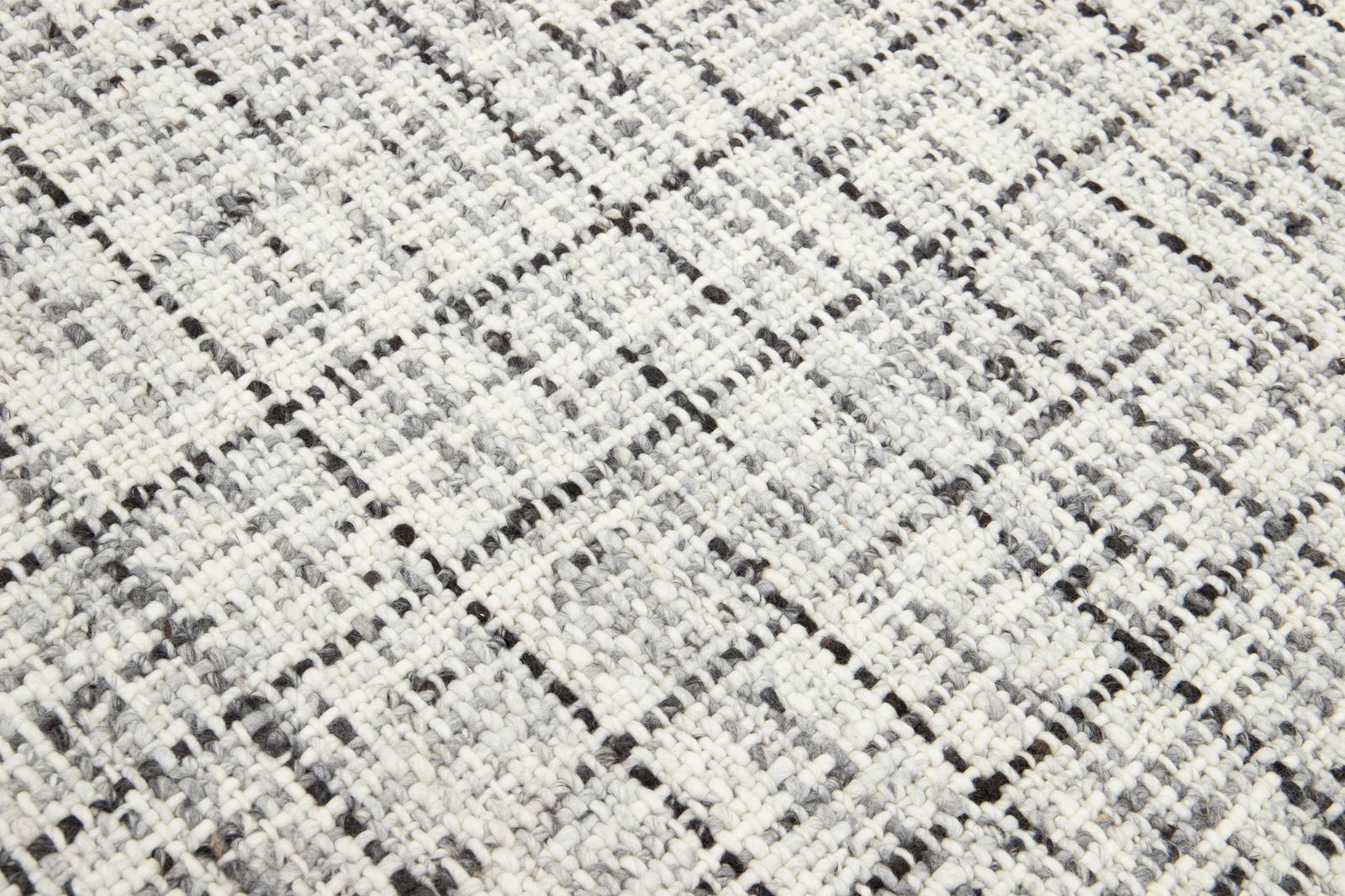 Ivory and Gray Contemporary Felted Handmade Wool Rug by Apadana - 9